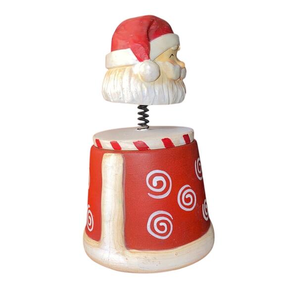 Bobble Head Santa Candle New Spiral Christmas Holiday Saint Nick Decor Jolly MCM - Picture 12 of 16